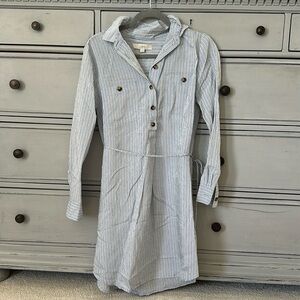 LOFT Pinstriped Shirt Dress, M - FINAL PRICE DROP
